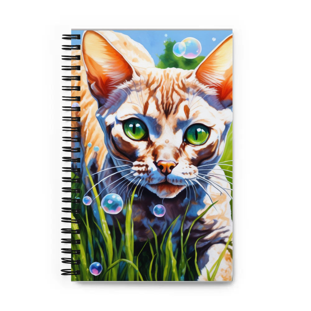 PugMug Custom Tabby Devon Rex Cat Spiral Notebook