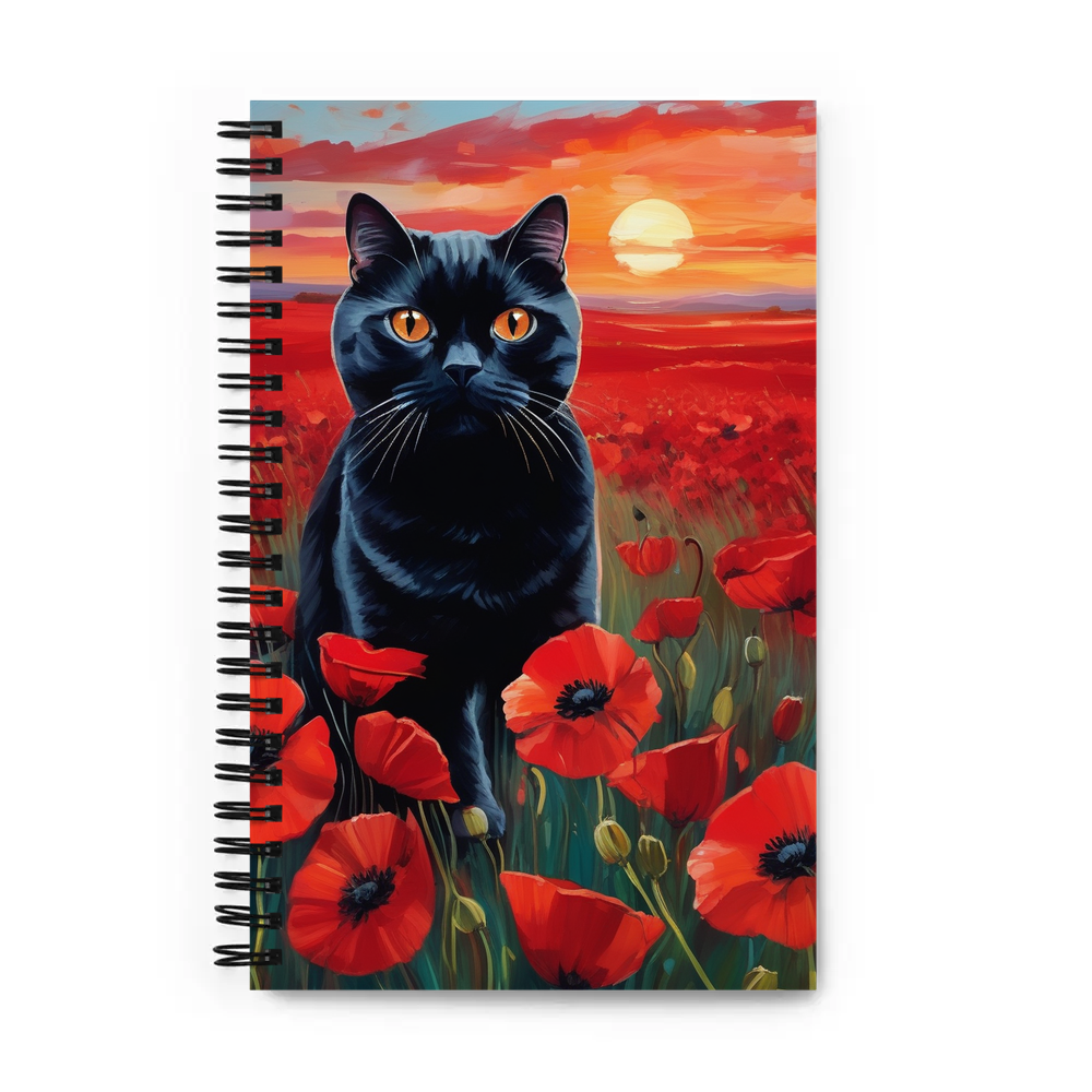 PugMug Custom Black Scottish Fold Cat Spiral Notebook