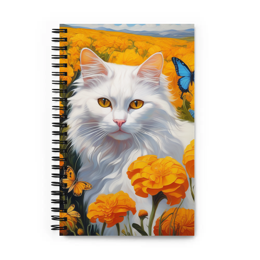 PugMug Custom White Companion Cat Spiral Notebook