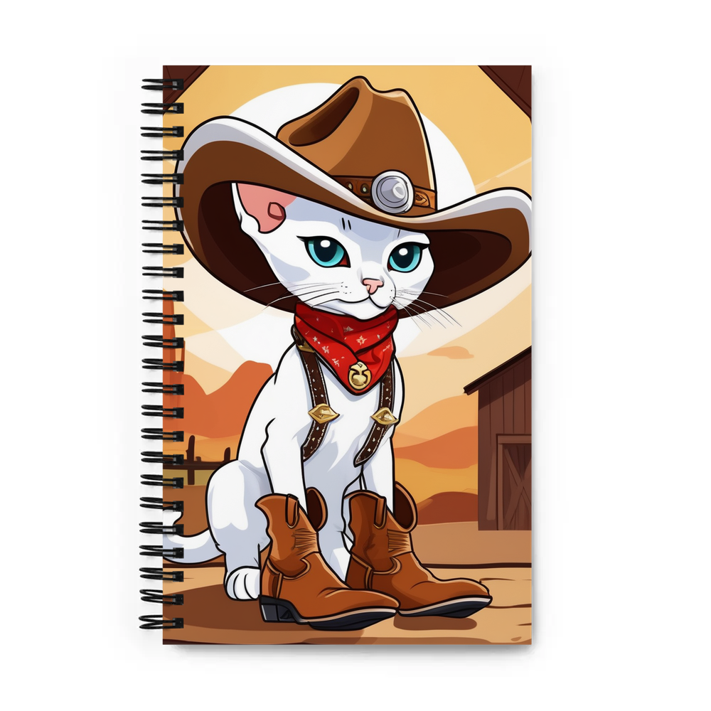 PugMug Custom White Devon Rex Cat Spiral Notebook