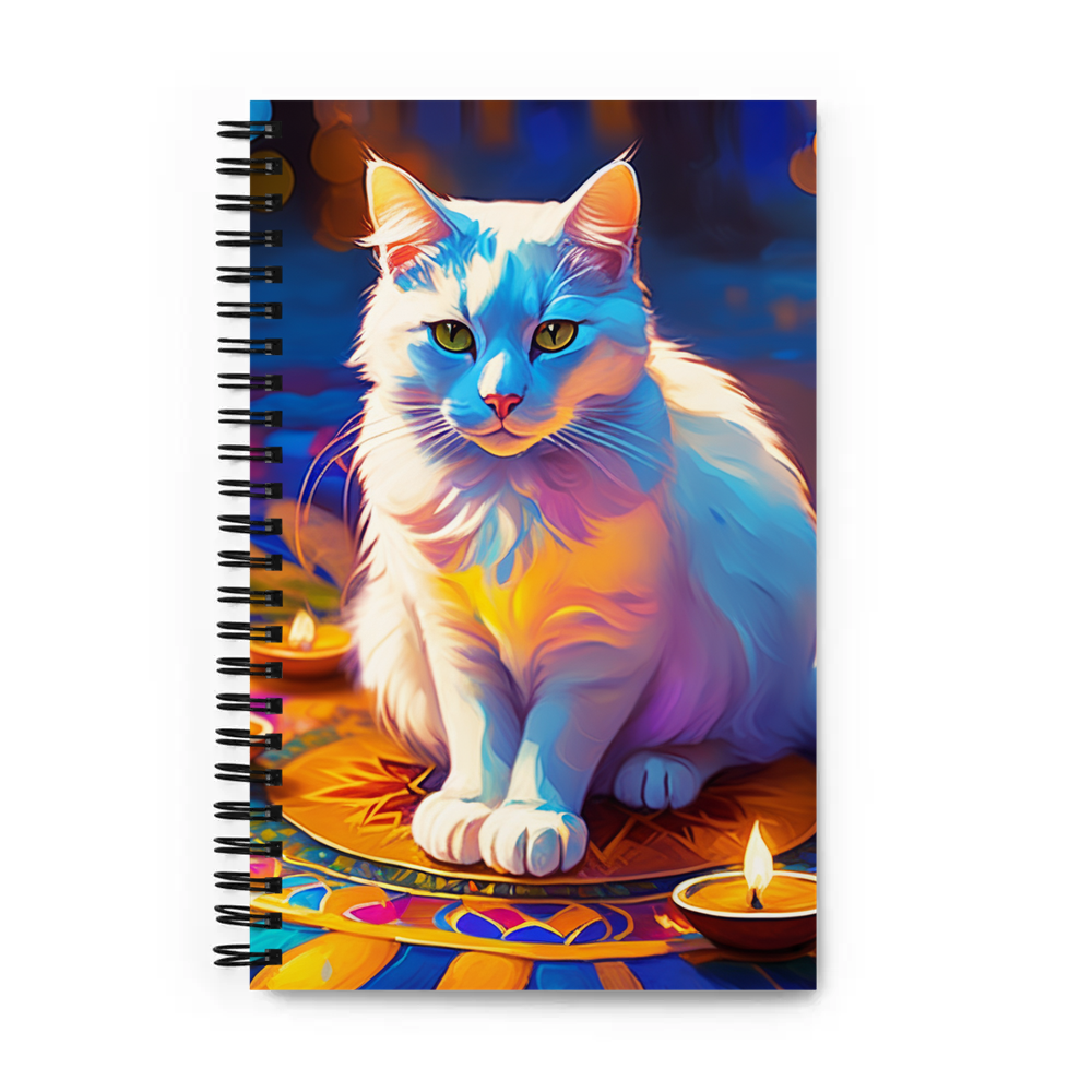 PugMug Custom White Companion Cat Spiral Notebook