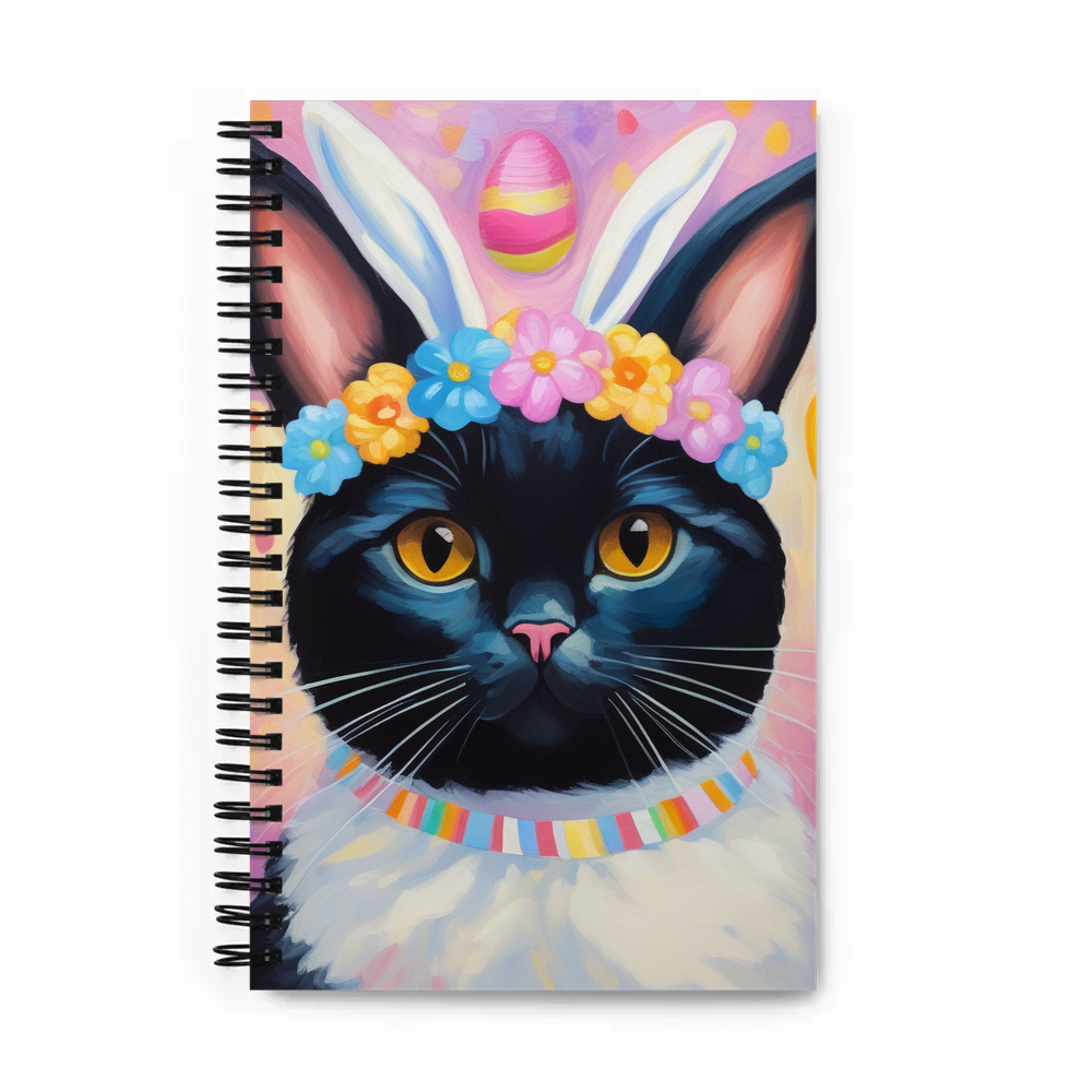 PugMug Custom Black Scottish Fold Cat Spiral Notebook