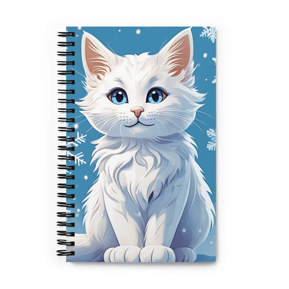 PugMug Custom White Companion Cat Spiral Notebook