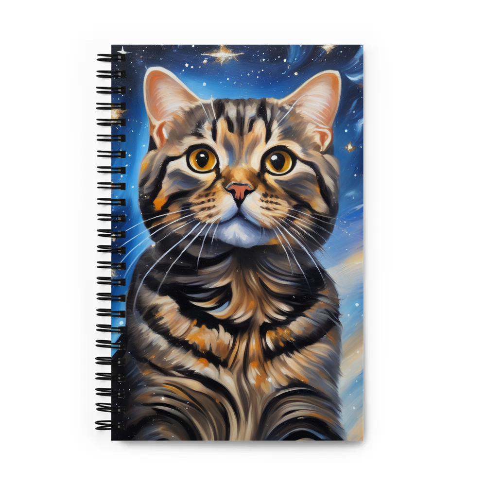 PugMug Custom Tabby Scottish Fold Cat Spiral Notebook