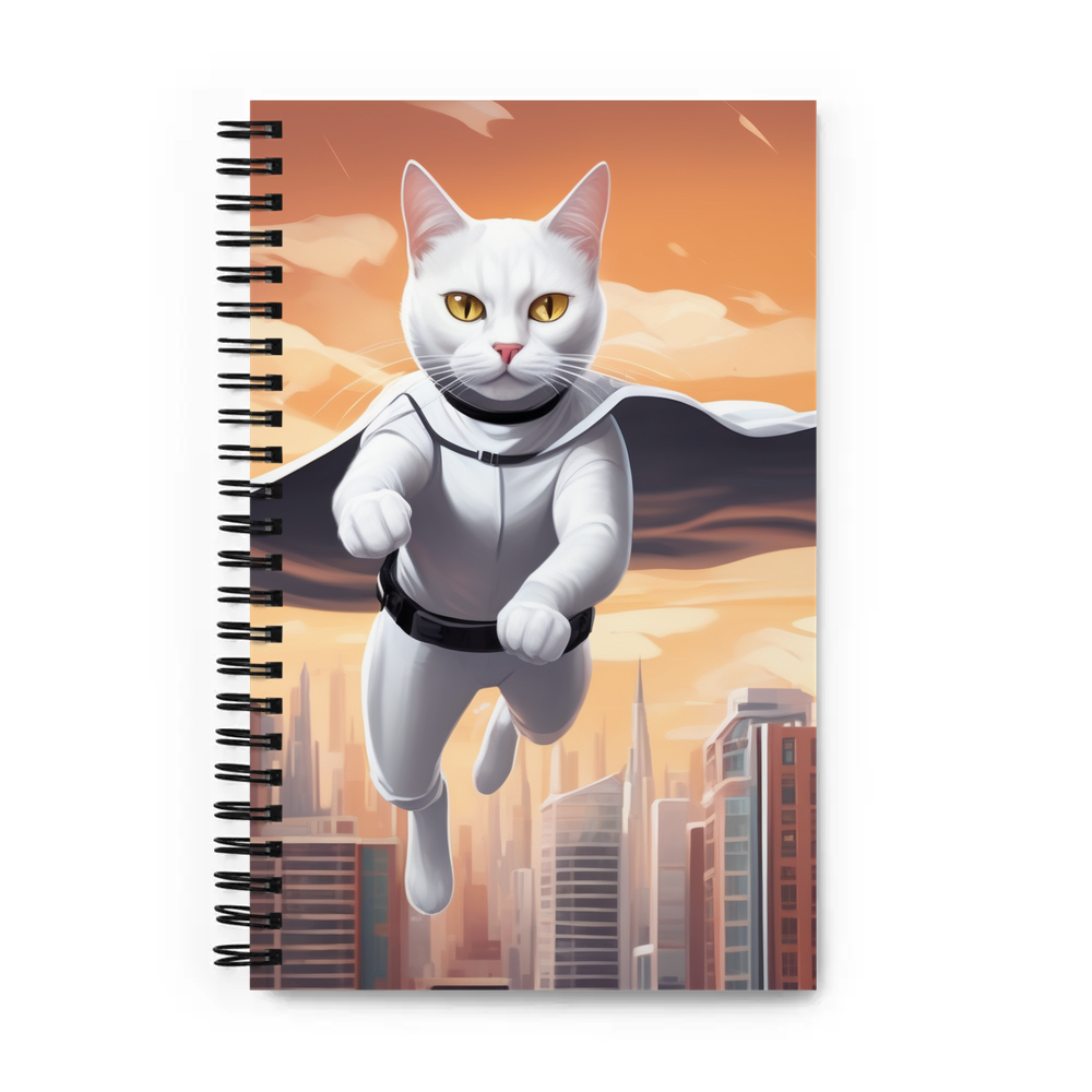 PugMug Custom White Companion Cat Spiral Notebook