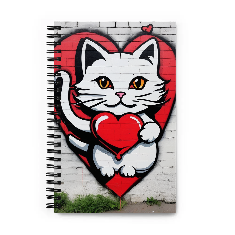 PugMug Custom White Companion Cat Spiral Notebook