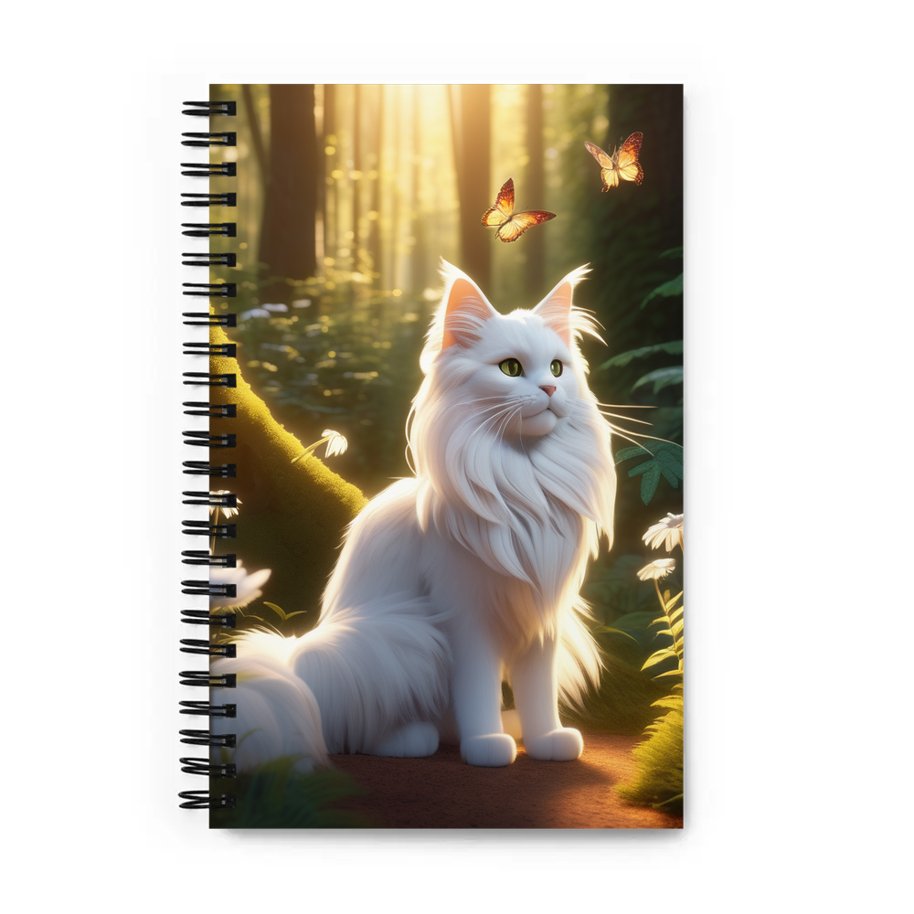PugMug Custom White Maine Coon Cat Spiral Notebook