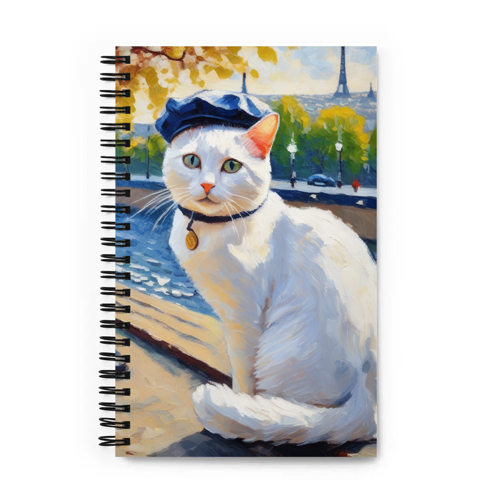 PugMug Custom White Companion Cat Spiral Notebook