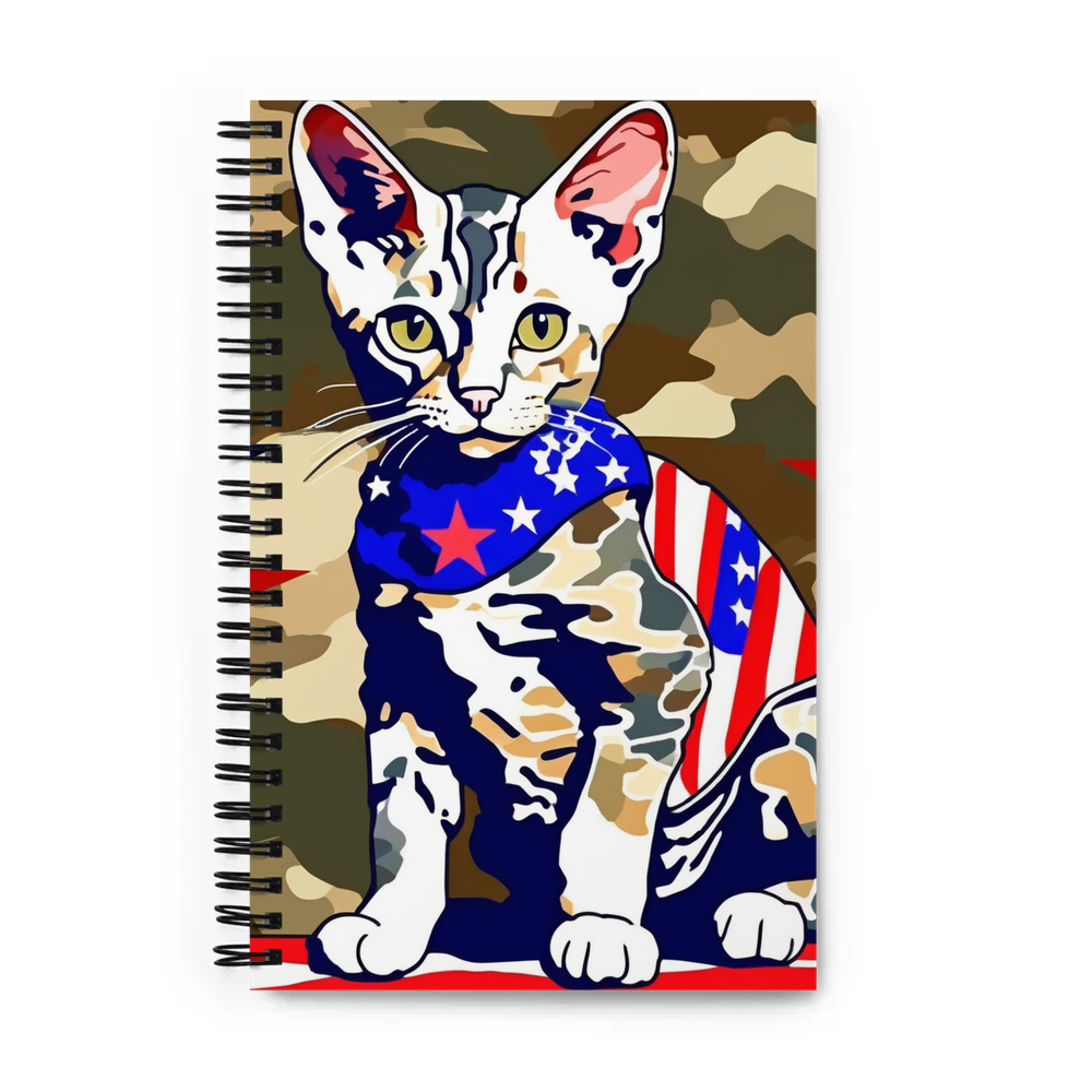 PugMug Custom Tabby Devon Rex Cat Spiral Notebook