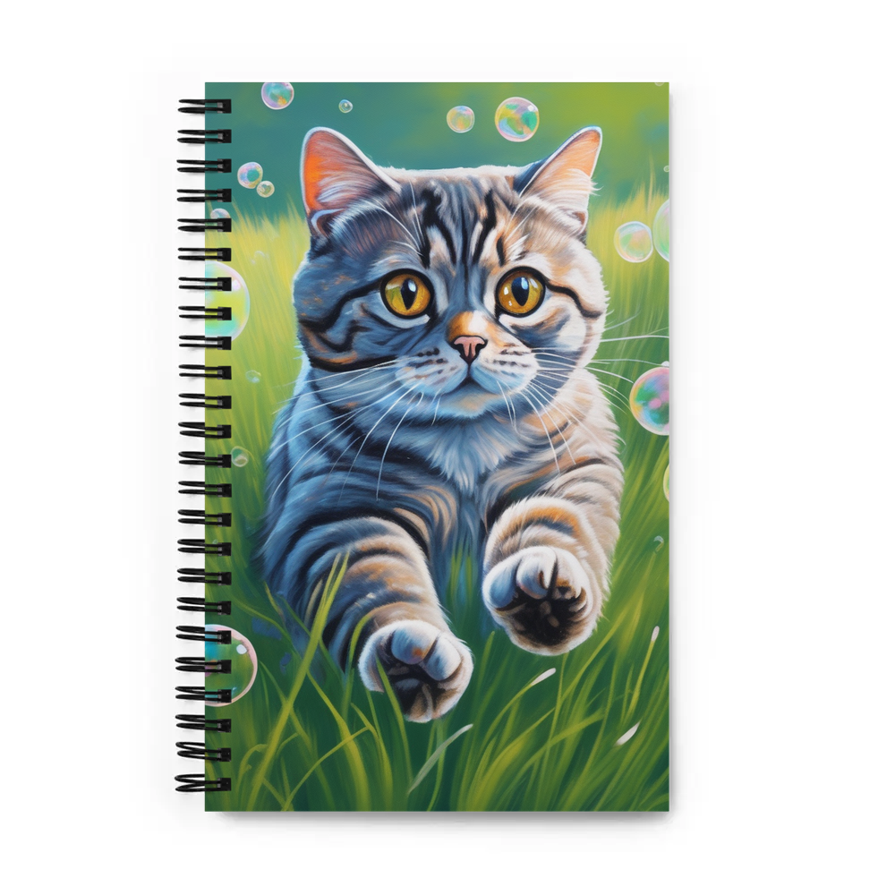 PugMug Custom Tabby Scottish Fold Cat Spiral Notebook