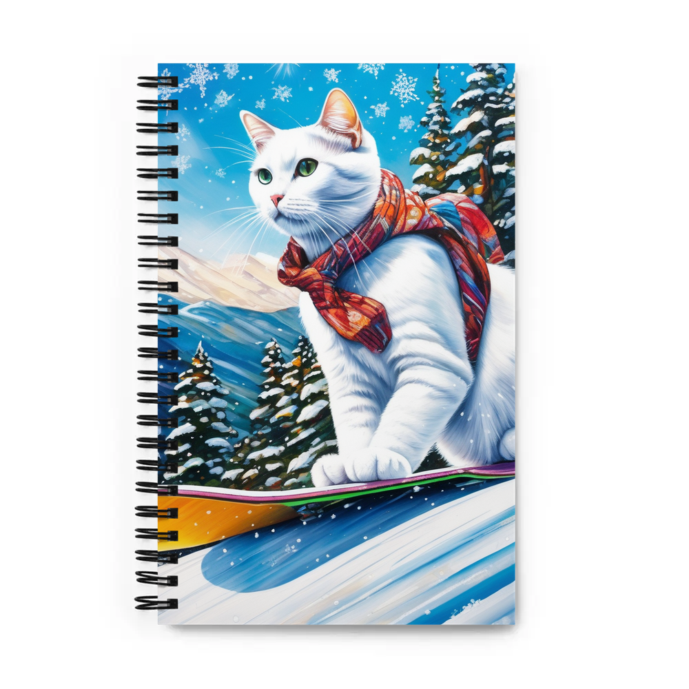 PugMug Custom White Companion Cat Spiral Notebook