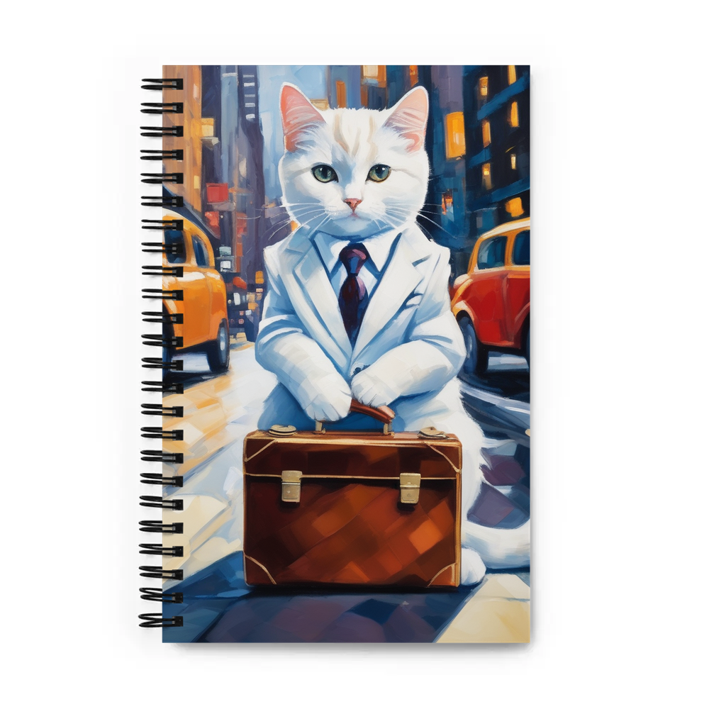 PugMug Custom White Companion Cat Spiral Notebook