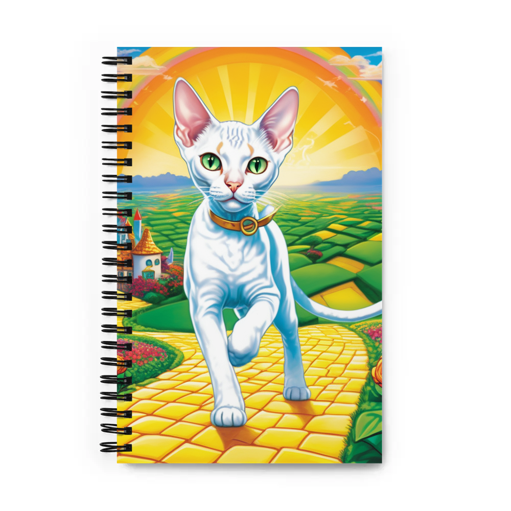 PugMug Custom White Devon Rex Cat Spiral Notebook