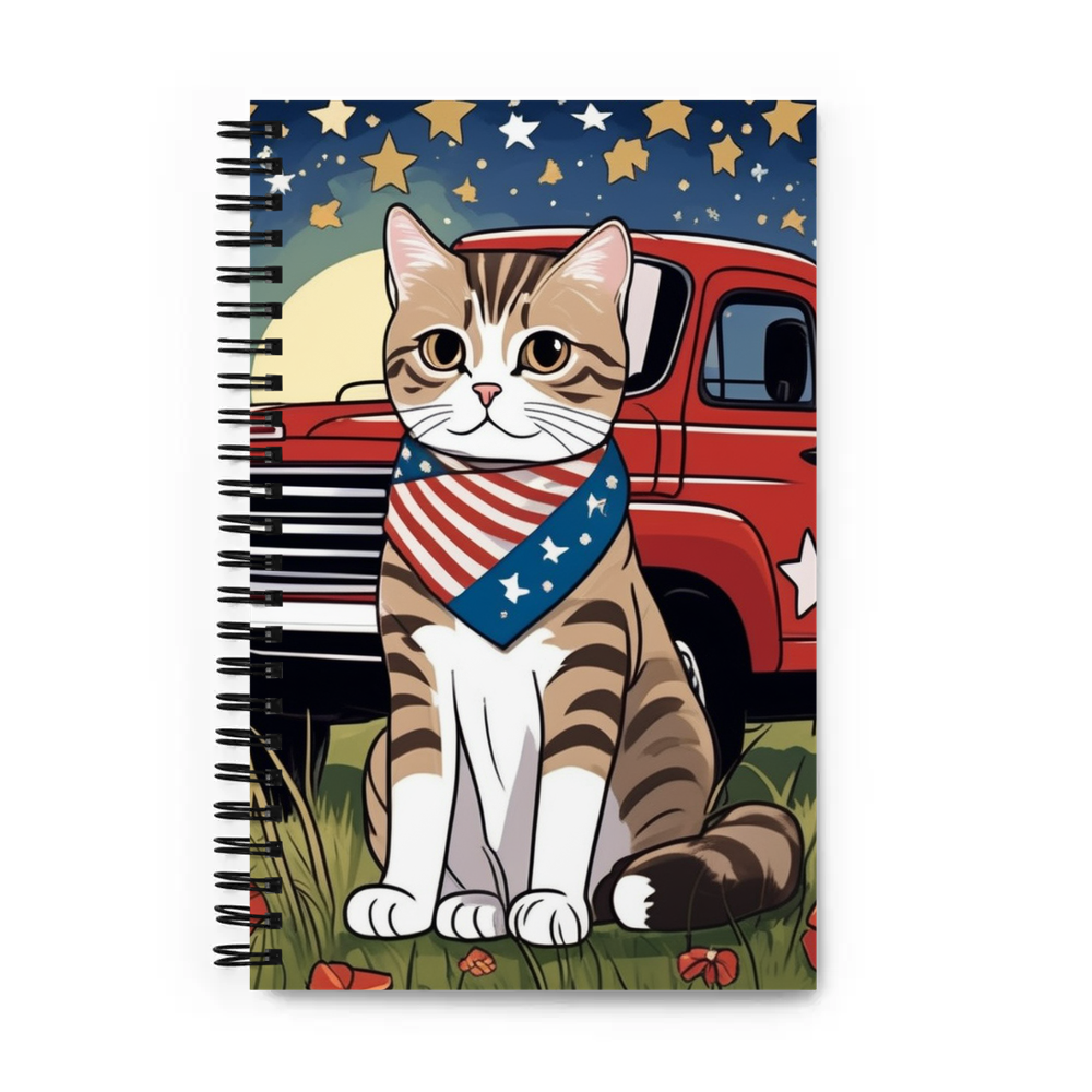 PugMug Custom Tabby Scottish Fold Cat Spiral Notebook