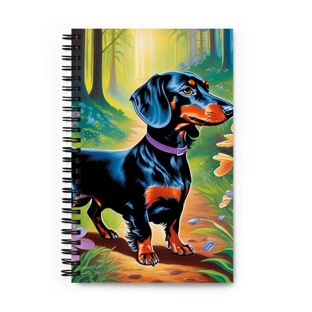 PugMug Custom Black Dachshund Spiral Notebook