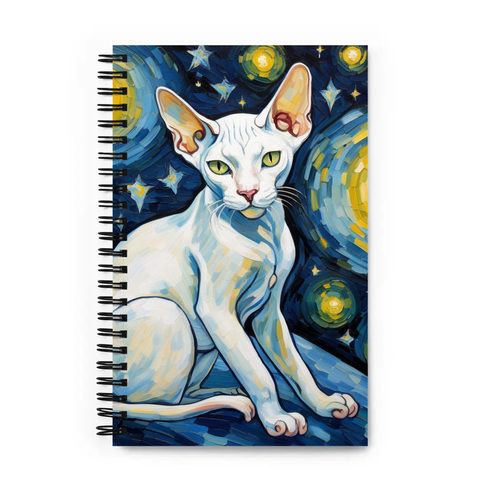 PugMug Custom White Sphynx Cat Spiral Notebook