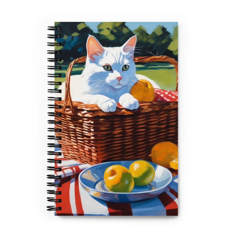 PugMug Custom White Companion Cat Spiral Notebook