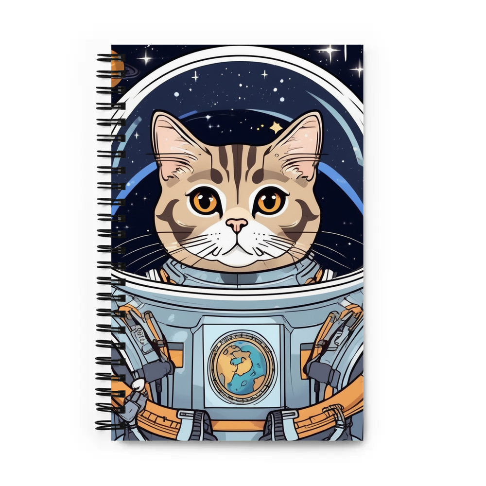 PugMug Custom Tabby Scottish Fold Cat Spiral Notebook
