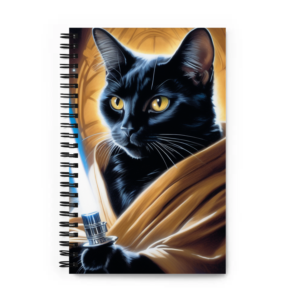 PugMug Custom Black Companion Cat Spiral Notebook