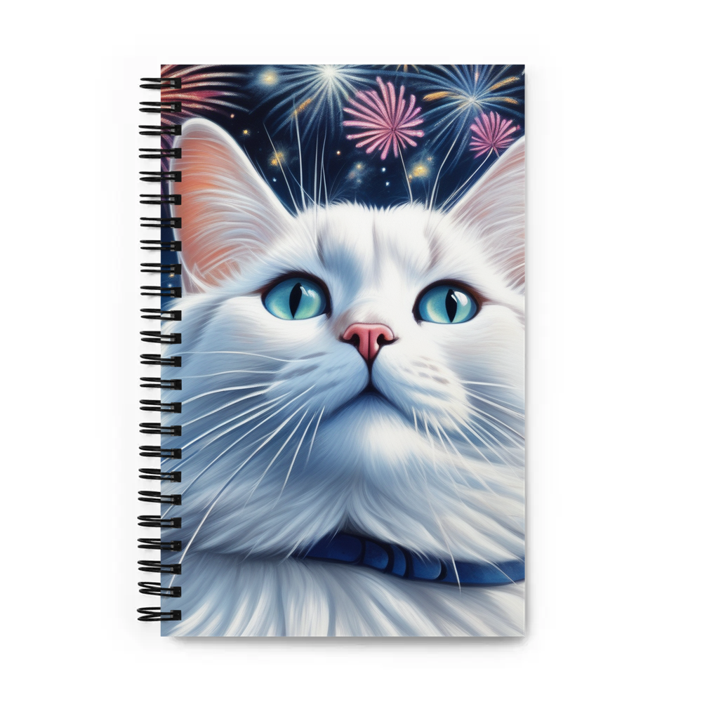 PugMug Custom White Companion Cat Spiral Notebook