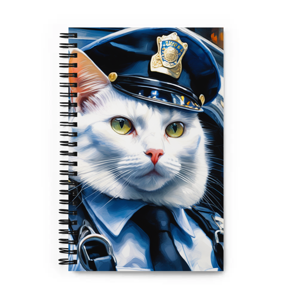 PugMug Custom White Companion Cat Spiral Notebook