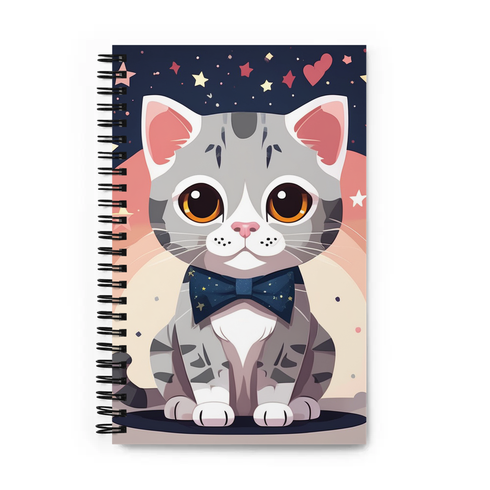 PugMug Custom Tabby Scottish Fold Cat Spiral Notebook