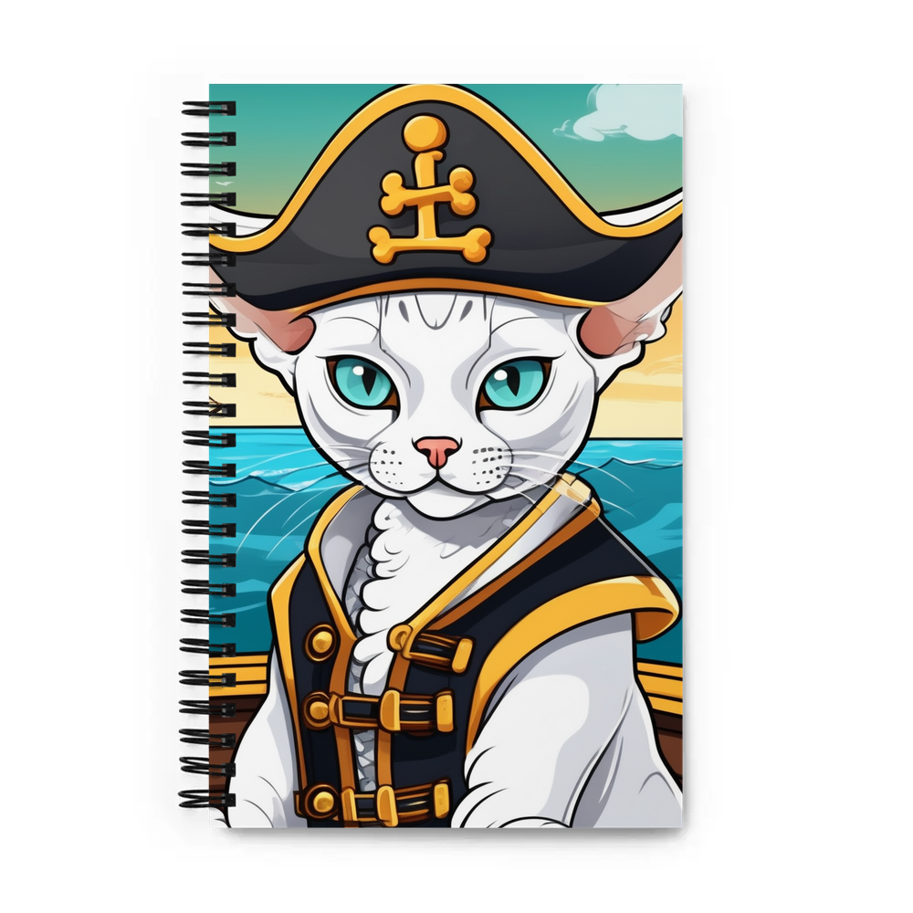 PugMug Custom White Devon Rex Cat Spiral Notebook
