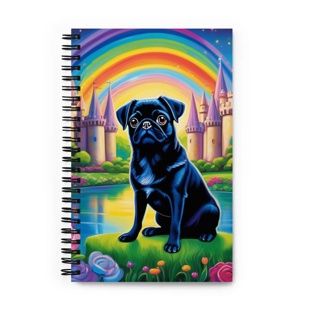 PugMug Custom Black Pug Spiral Notebook