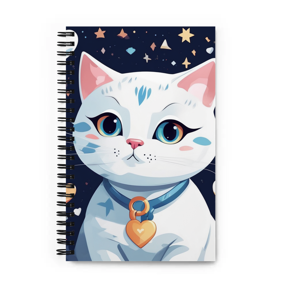 PugMug Custom White Companion Cat Spiral Notebook