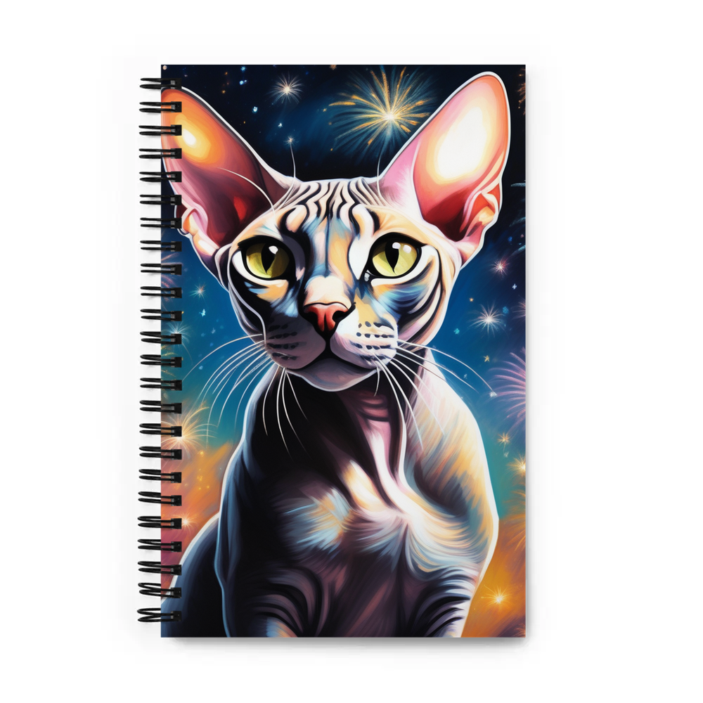 PugMug Custom Tabby Sphynx Cat Spiral Notebook