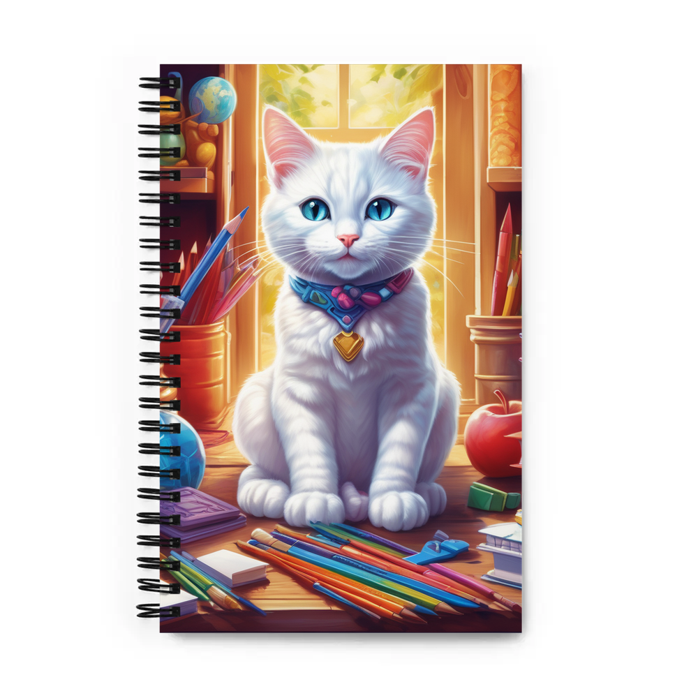 PugMug Custom White Companion Cat Spiral Notebook