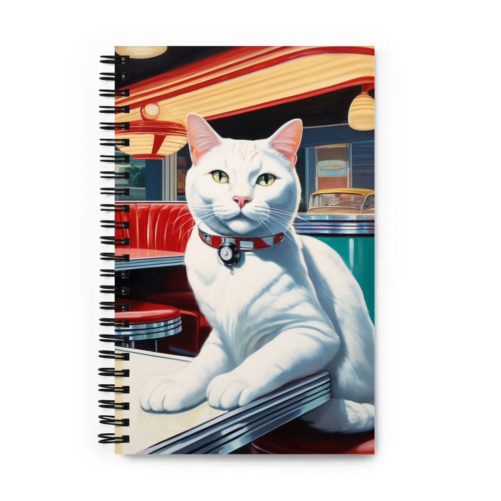 PugMug Custom White Companion Cat Spiral Notebook