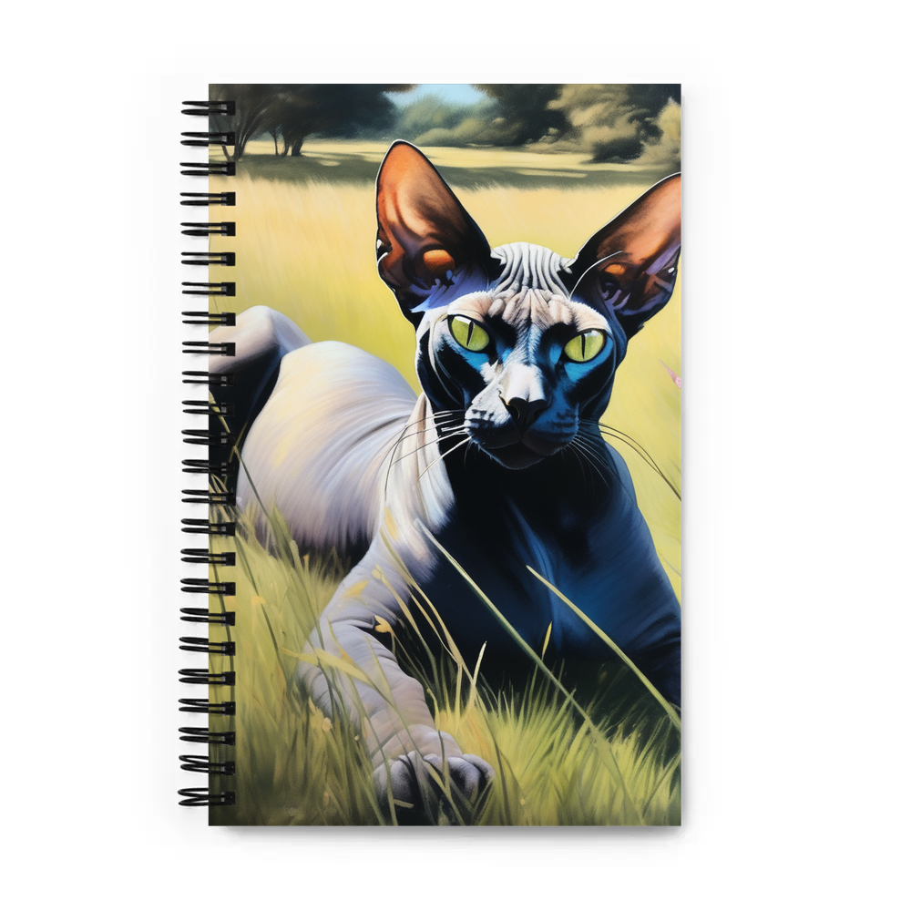 PugMug Custom Black Sphynx Cat Spiral Notebook