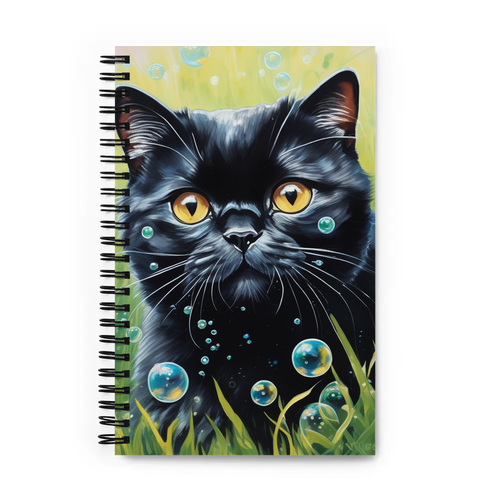 PugMug Custom Black Scottish Fold Cat Spiral Notebook