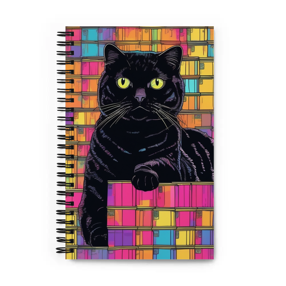 PugMug Custom Black Scottish Fold Cat Spiral Notebook