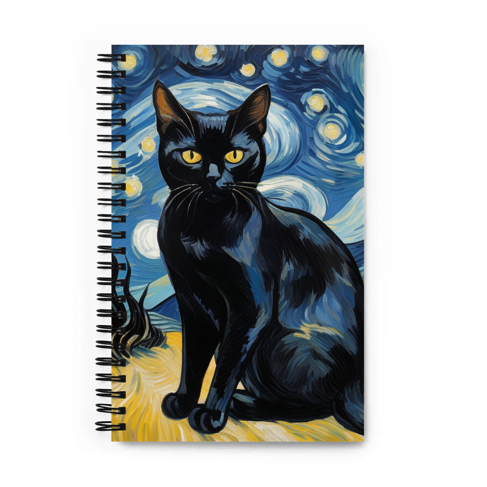 PugMug Custom Black American Shorthair Cat Spiral Notebook