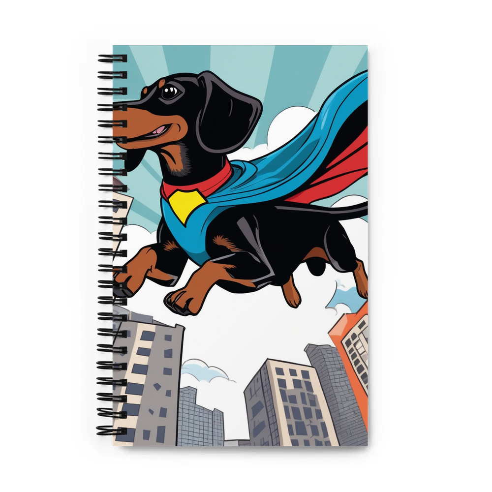 PugMug Custom Black Dachshund Spiral Notebook