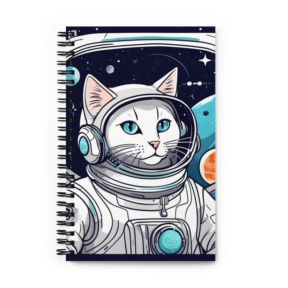 PugMug Custom White Companion Cat Spiral Notebook