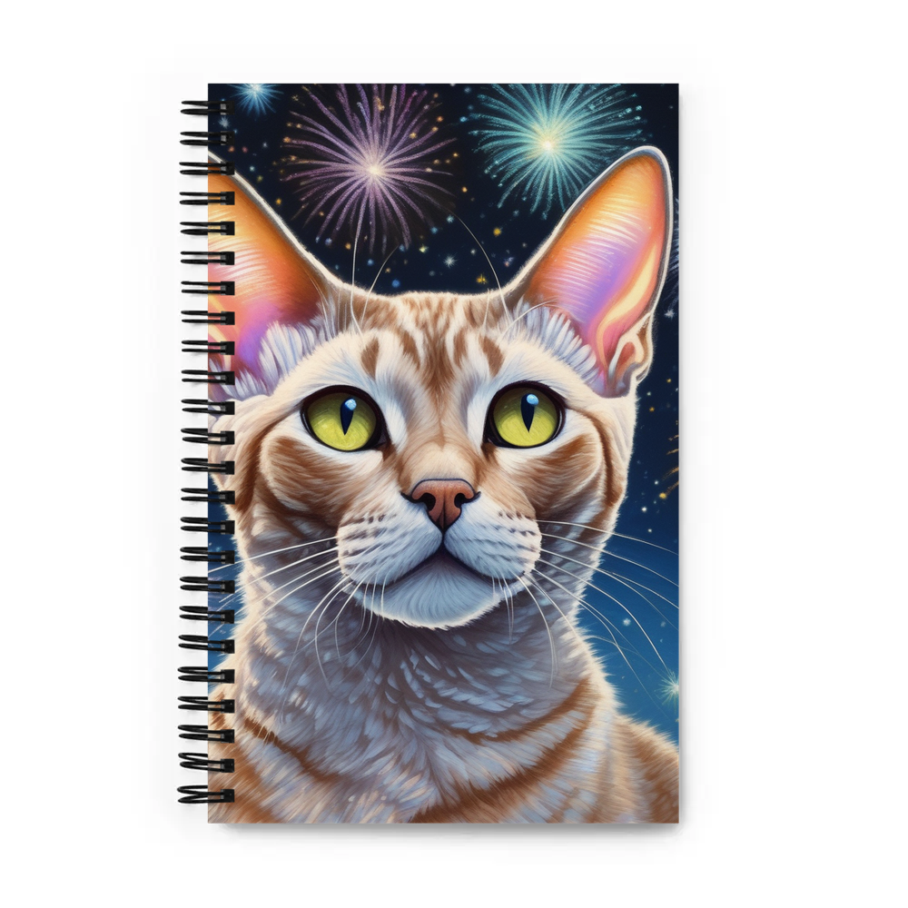 PugMug Custom Tabby Devon Rex Cat Spiral Notebook