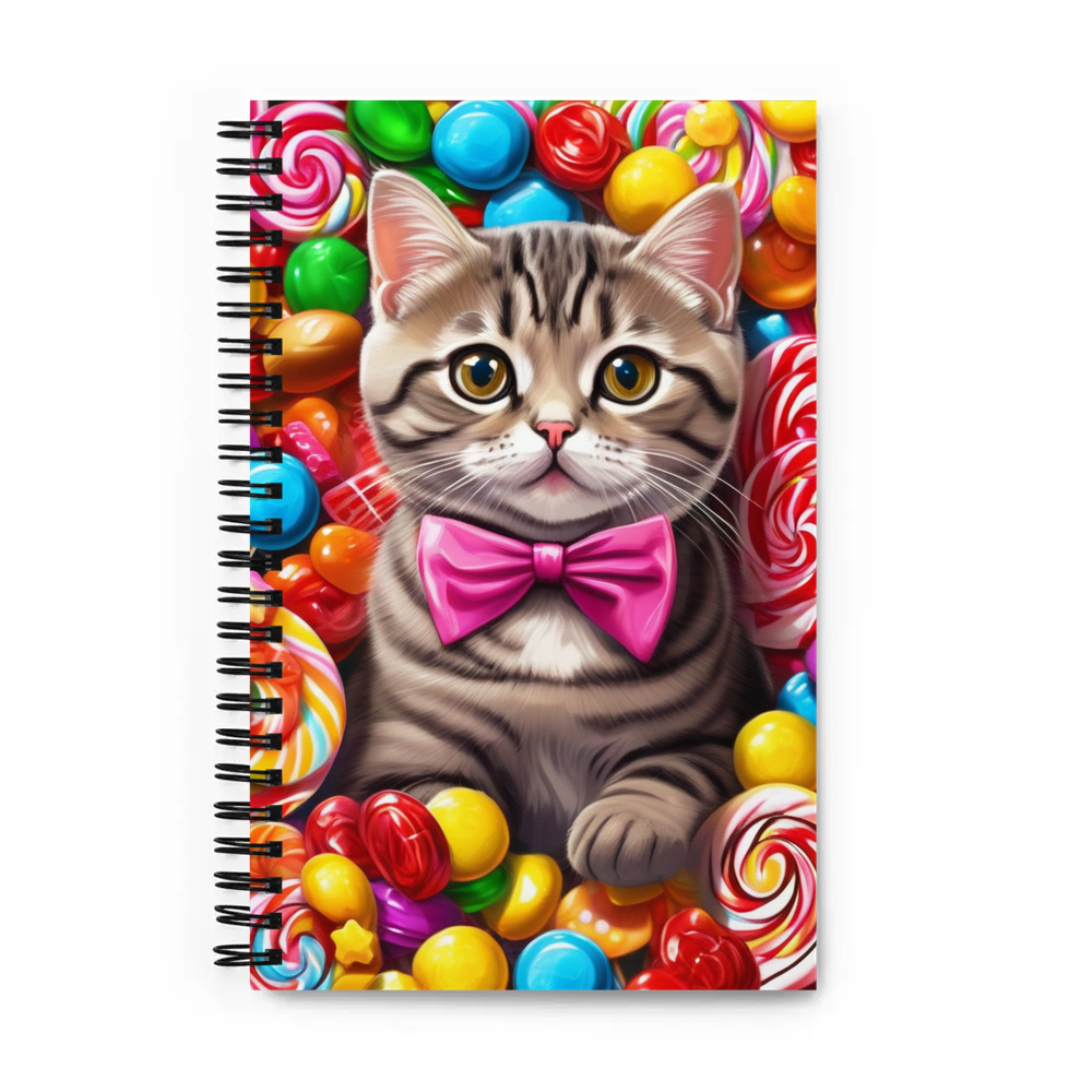 PugMug Custom Tabby Scottish Fold Cat Spiral Notebook