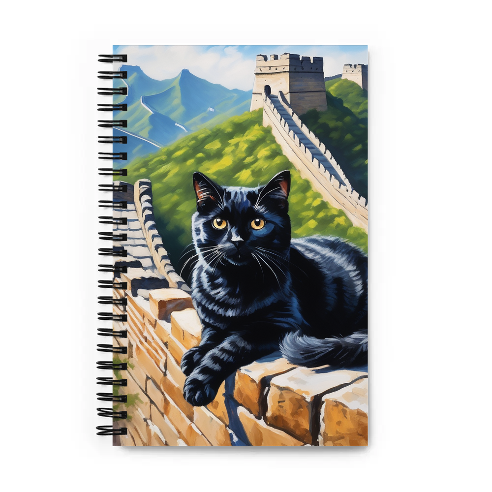 PugMug Custom Black Scottish Fold Cat Spiral Notebook