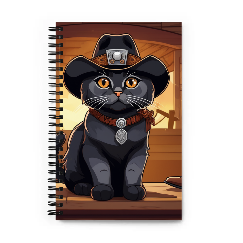 PugMug Custom Black Scottish Fold Cat Spiral Notebook
