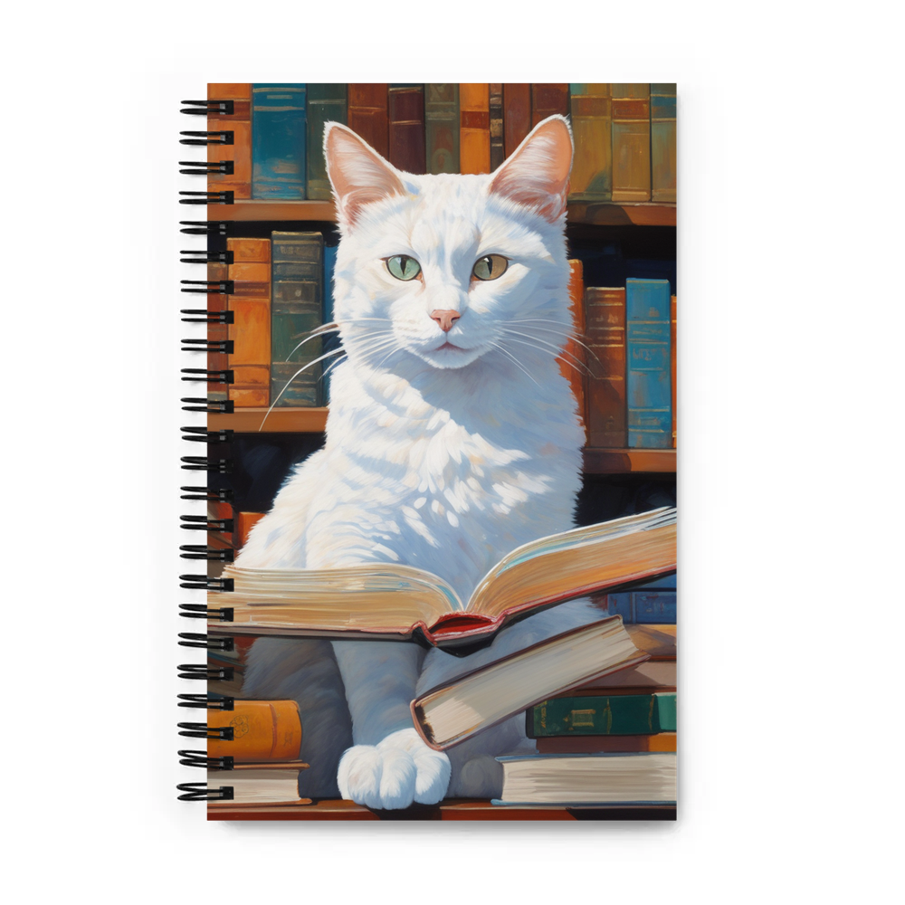 PugMug Custom White Companion Cat Spiral Notebook