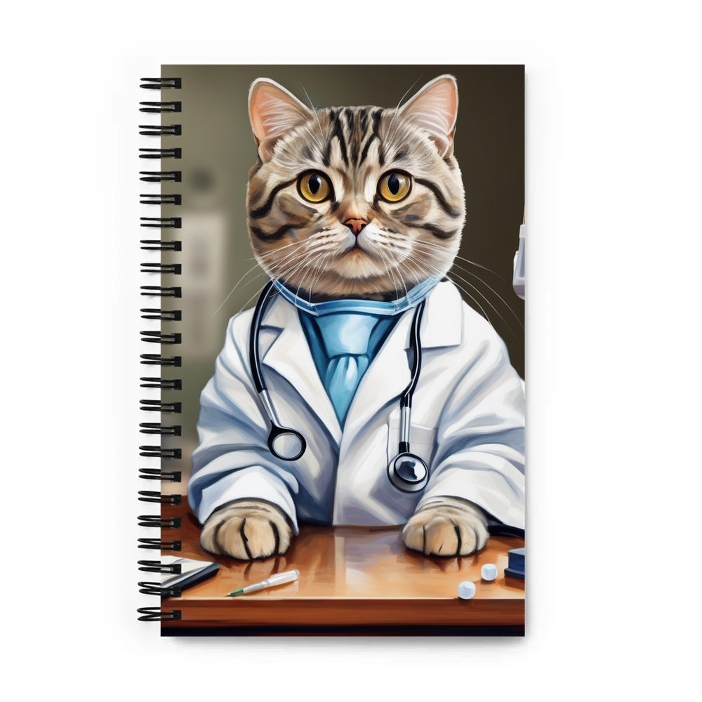 PugMug Custom Tabby Scottish Fold Cat Spiral Notebook