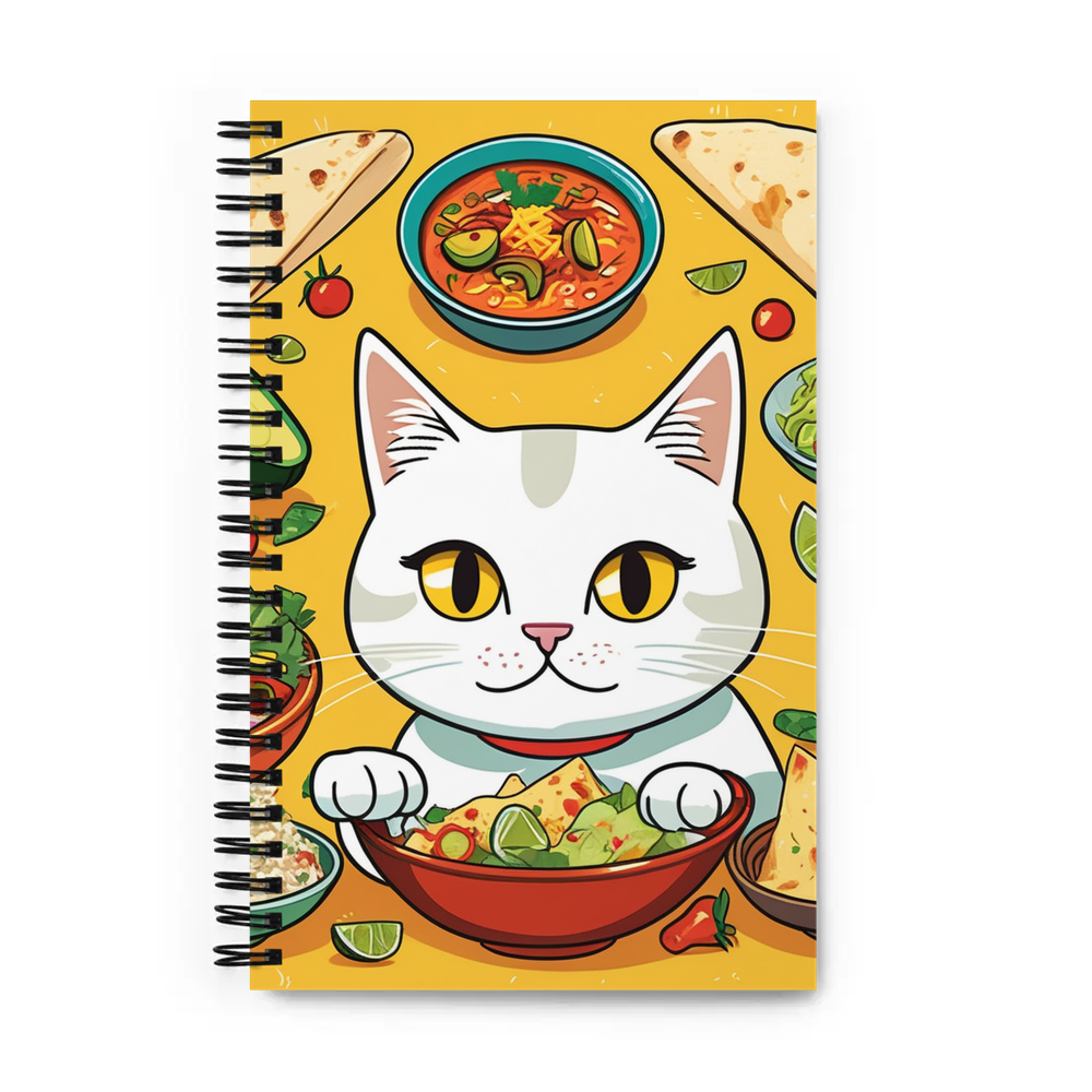 PugMug Custom White Companion Cat Spiral Notebook