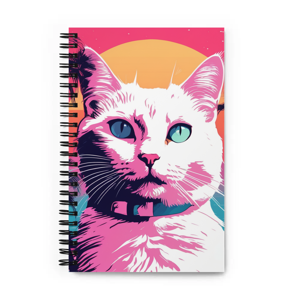 PugMug Custom White Companion Cat Spiral Notebook