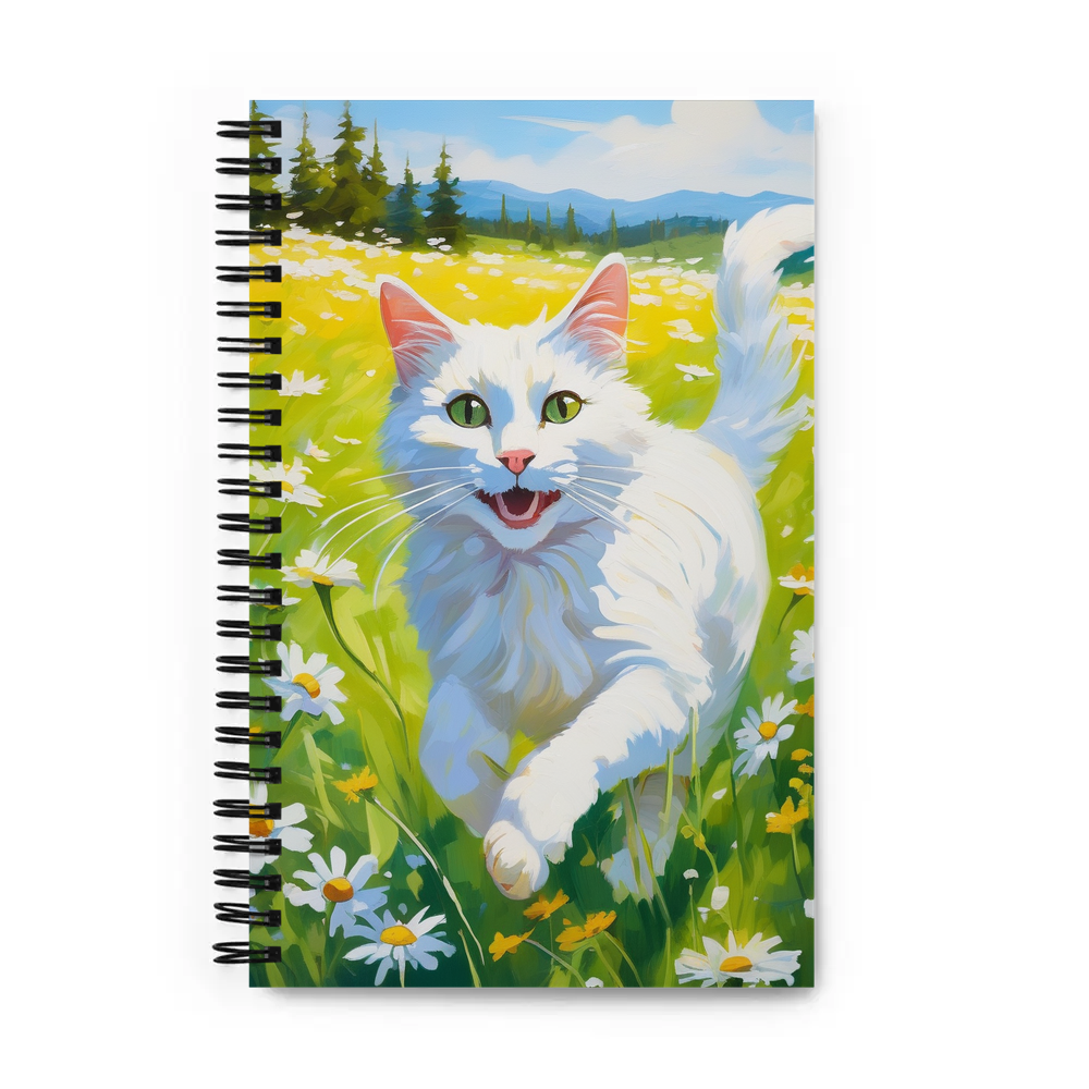 PugMug Custom White Companion Cat Spiral Notebook