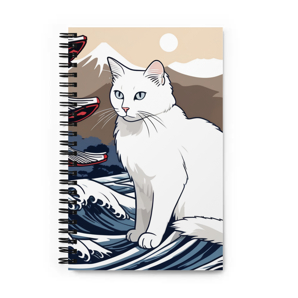 PugMug Custom White Companion Cat Spiral Notebook