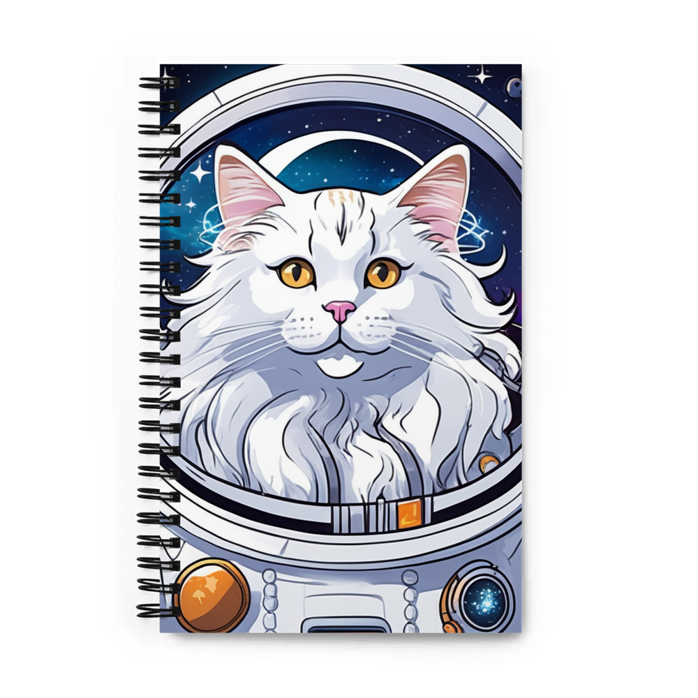 PugMug Custom White Maine Coon Cat Spiral Notebook