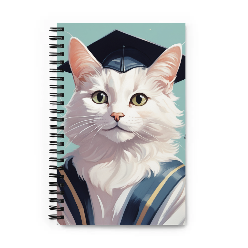 PugMug Custom White Companion Cat Spiral Notebook